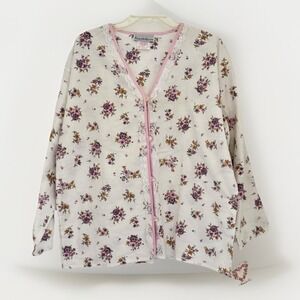 FRIENDS OF THE HEART Top Womens M Floral 100% Cotton Floral Whimsical Pajama NEW